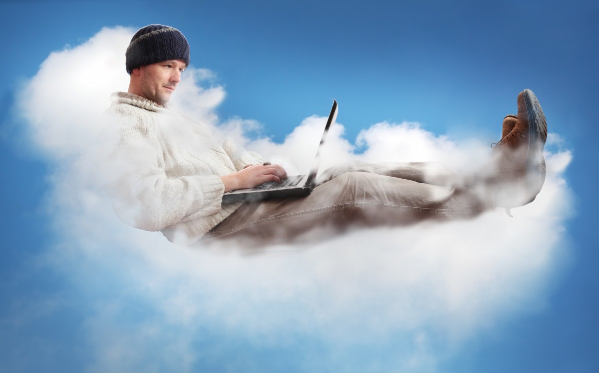 laptop on the cloud